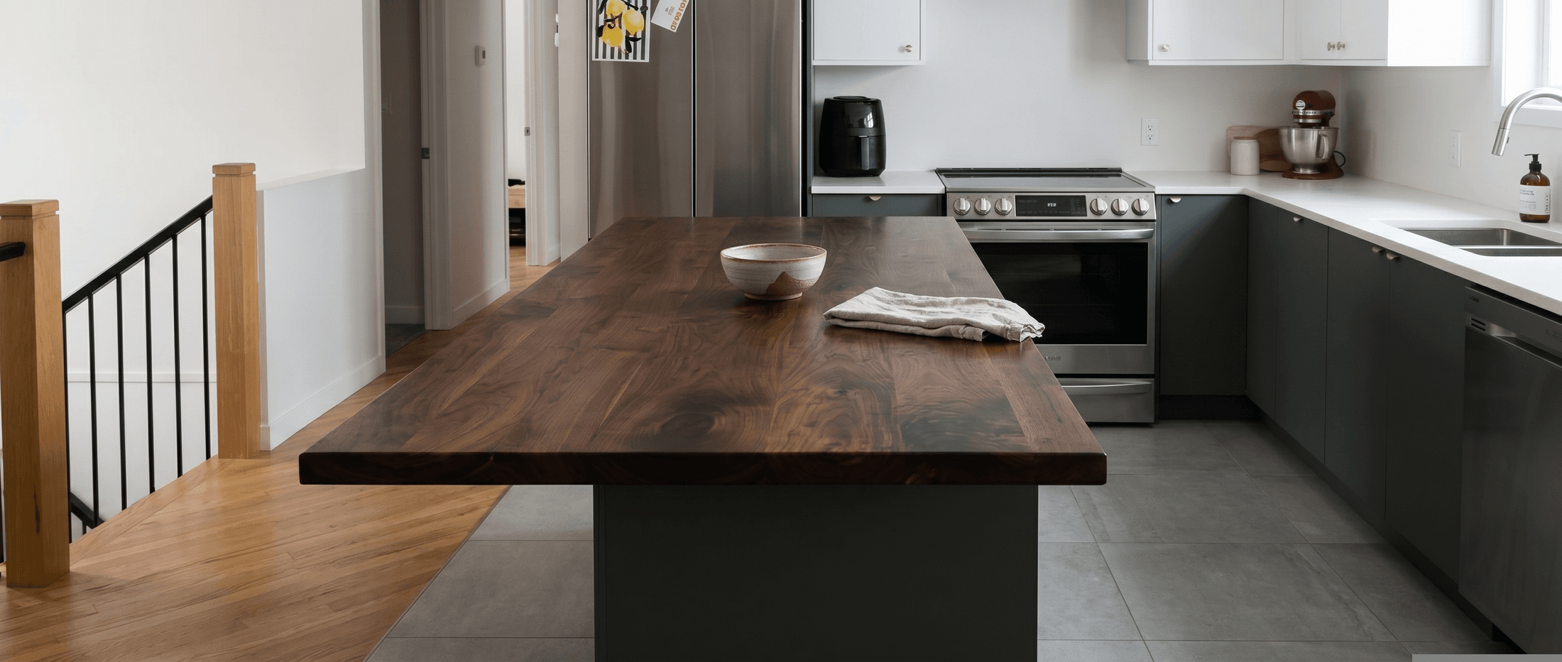 Walnut Kitchen Island image 2